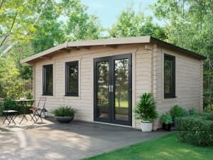 Power Sheds 12 x 18ft Right Hand Door Apex Chalet Log Cabin