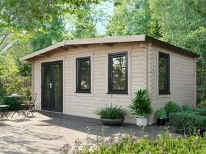 Power Sheds 12 x 18ft Left Hand Door Apex Chalet Log Cabin