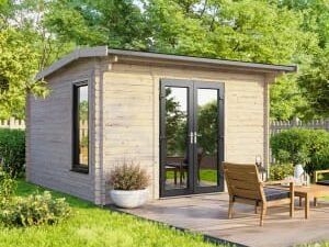 Power Sheds 12 x 10ft Central Doors Apex Log Cabin