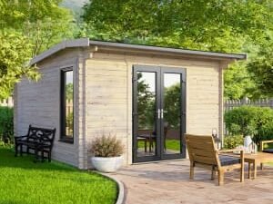 Power Sheds 12 x 12ft Central Doors Apex Log Cabin