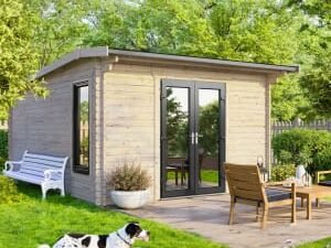 Power Sheds 12 x 14ft Central Doors Apex Log Cabin