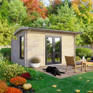 Power Sheds 14 x 8ft Central Doors Apex Log Cabin