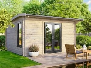 Power Sheds 14 x 10ft Central Doors Apex Log Cabin