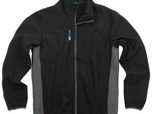 Tough Grit Softshell Jacket, in Black and Grey Water-Resistant, Size: XL
