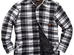 Scruffs Worker Padded Checked Shirt, in Black and White Quick-Drying, Size: M
