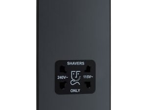BG Evolve Matt Grey Dual Voltage Shaver Socket - 115 / 240V