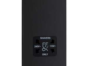 BG Evolve Matt Black Dual Voltage Shaver Socket - 115-240V