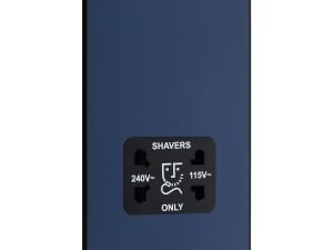 BG Evolve Matt Blue Dual Voltage Shaver Socket - 115 / 240V