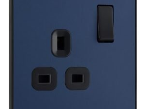 BG Evolve Matt Blue 13A Single Switched Power Socket