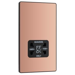 BG Evolve Polished Copper Dual Voltage Shaver Socket – 115 / 240V