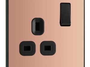 BG Evolve Polished Copper 13A Single Switched Power Socket