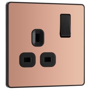 BG Evolve Polished Copper 13A Single Switched Power Socket