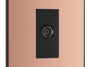 BG Evolve Polished Copper Single Socket for TV or FM Co-Axial Aerial Connection