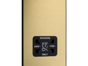 BG Evolve Brushed Brass Dual Voltage Shaver Socket - 115-240V