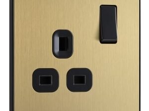 BG Evolve Brushed Brass 13A Single Switched Power Socket