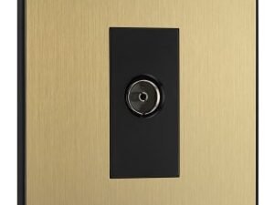 BG Evolve Brushed Brass Single Socket For TV or FM Co-Axial Aerial Connection