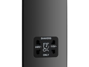 BG Evolve Black Chrome Dual Voltage Shaver Socket - 115-240V