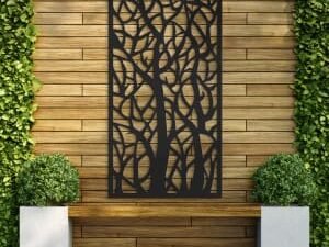 Autumn Anthracite Decorative Garden Screen - 1800 x 900mm