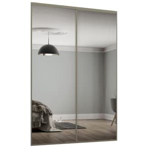 Spacepro Heritage 2 Wardrobe Door Kit Nickel Framed – 2×1 Panel Mirror – 1793mm (W)