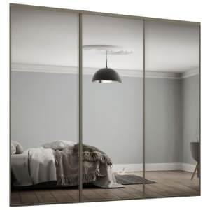 Spacepro Heritage 3 Wardrobe Door Kit Nickel Framed – 3x 1 Panel Mirror – 2261mm (W)