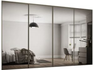 Spacepro Heritage 4 Wardrobe Door Kit Nickel Framed - 4x 1 Panel Mirror - 2978mm (W)