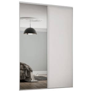 Spacepro Heritage 2 Wardrobe Door Kit Dove Grey Framed – 1x 1 Panel Shaker & 1x 1 Panel Mirror – 1793mm (W)