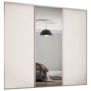 Spacepro Heritage 3 Wardrobe Door Kit Cashmere Framed – 2x 1 Panel Shaker & 1x 1 Panel Mirror – 1760mm (W)