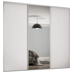 Spacepro Heritage 3 Wardrobe Door Kit Dove Grey Framed – 2x 1 Panel Shaker & 1x 1 Panel Mirror – 2216mm (W)