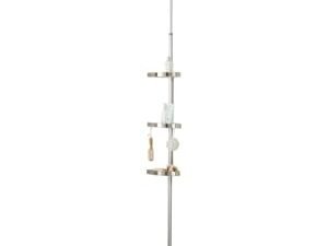 Lloyd Pascal Floor to Ceiling 3 Shelf Corner Shower Storage - Grey