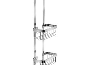Croydex Aluminium 2 Tier Hook Over Basket - Chrome