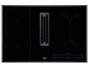 AEG 6000 Series CCE84543FB Black Induction Hob with Recirculation Extractor - 80cm