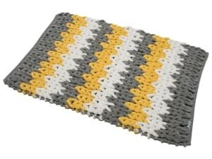 Croydex Grey White & Yellow Cushioned Bathroom Mat - 800 x 500mm