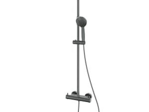 Hadleigh Wall Mounted Dual Outlet Shower Mixer - Matt Anthracite