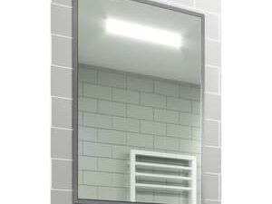 Abacus Melford Silver Surround LED Recessed Mirror Cabinet with Integrated Shaver Socket - 700 x 500mm