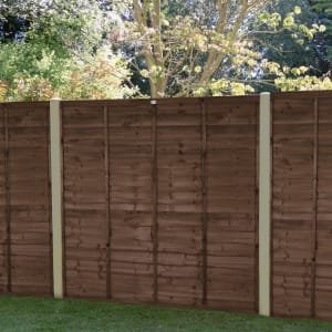 Forest Garden Brown Pressure Treated Superlap Fence Panel – 1830 x 1680mm – 6 x 5’6ft – Pack of 5
