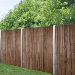 Forest Garden Brown Pressure Treated Closeboard Fence Panel – 1830 x 1850mm – 6 x 6ft – Pack of 5