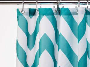 Croydex Textile Shower Curtain - Aqua Chevron