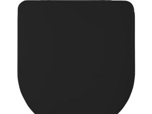 Croydex Iseo Flexi-Fix™ Wooden D-Shaped Soft Close Toilet Seat - Matt Black