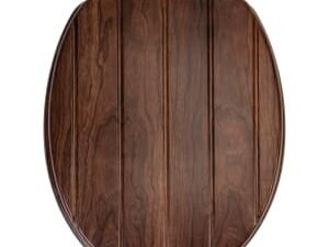 Croydex Molvena Fleix Fix™ Wooden Tongue & Groove Standard Close Toilet Seat - Walnut Effect