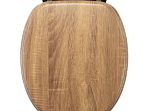 Croydex Ontario Flexi-Fix™ Soft Close Wooden Toilet Seat - Oak