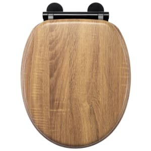 Croydex Ontario Flexi-Fix™ Soft Close Wooden Toilet Seat – Oak