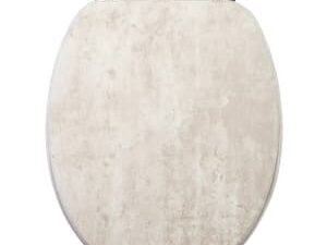 Croydex Cawdor Flexi-Fix™ Wooden Soft Close Toilet Seat - Pale Concrete Effect
