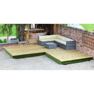 Swift Deck Self-Assembly Garden Decking Kit Corner With Adjustable Foundations – 4.75 x 4.7m