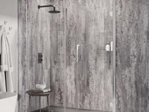 Corlea PVC Silver Retro Metallic Single Shower Panel - 2400 x 1000mm