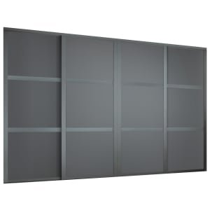 Spacepro Shaker 4 Wardrobe Door Kit Graphite Framed – 4x 3 Panel Shaker – 2898mm (W)