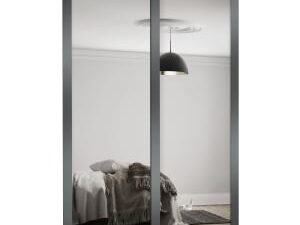 Spacepro Shaker 2 Wardrobe Door Kit Graphite Framed - 2x1 Panel Mirror - 1145mm (W)