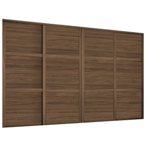 Spacepro Shaker 4 Wardrobe Door Kit Carini Walnut Framed – 4x 3 Panel Shaker – 2898mm (W)