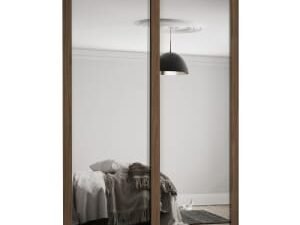Spacepro Shaker 2 Wardrobe Door Kit Carini Walnut Framed - 2x1 Panel Mirror - 1753mm (W)
