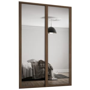 Spacepro Shaker 2 Wardrobe Door Kit Carini Walnut Framed – 2×1 Panel Mirror – 1753mm (W)