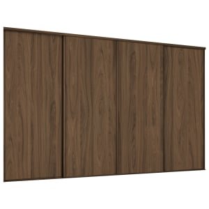 Spacepro Heritage 4 Wardrobe Door Kit Carini Walnut Framed – 4x 1 Panel Shaker – 2370mm (W)